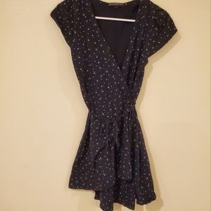 Brandy Melville floral print navy wrap dress